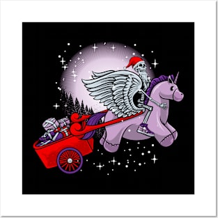 santa claus riding a pony Posters and Art